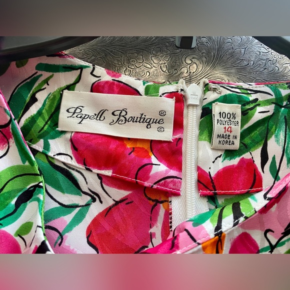 Pretty Vintage Papell Boutique Floral Country Club DesignerFashion DRESS 💐💖 14 - Picture 10 of 10